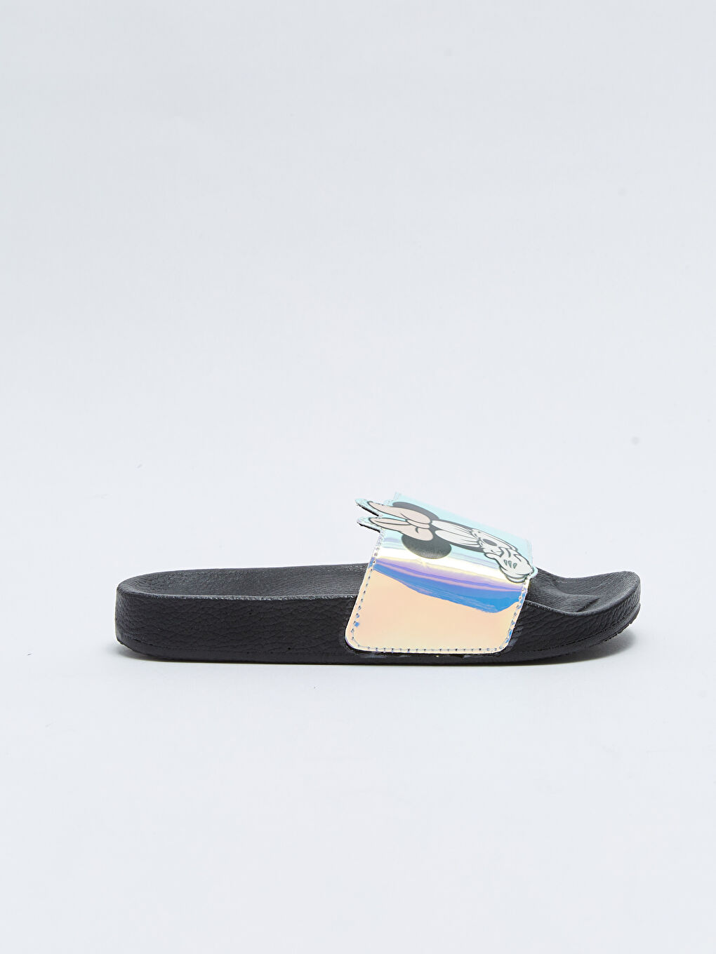 Siyah Minnie Mouse Lisanslı Tek Bantlı Kız Çocuk Terlik-1