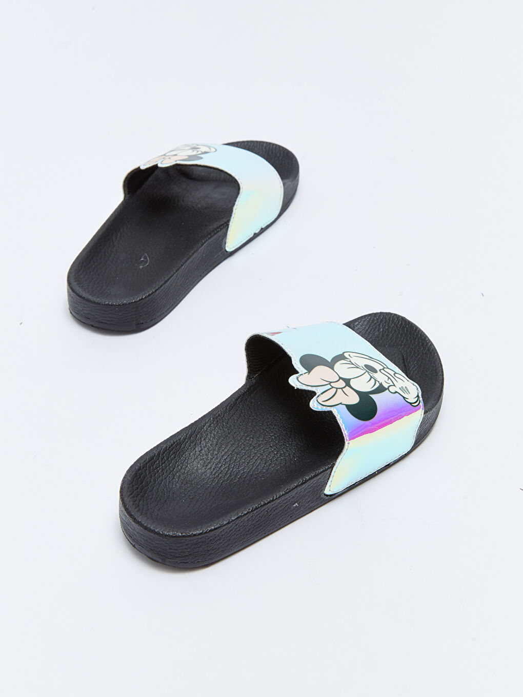 Siyah Minnie Mouse Lisanslı Tek Bantlı Kız Çocuk Terlik-4