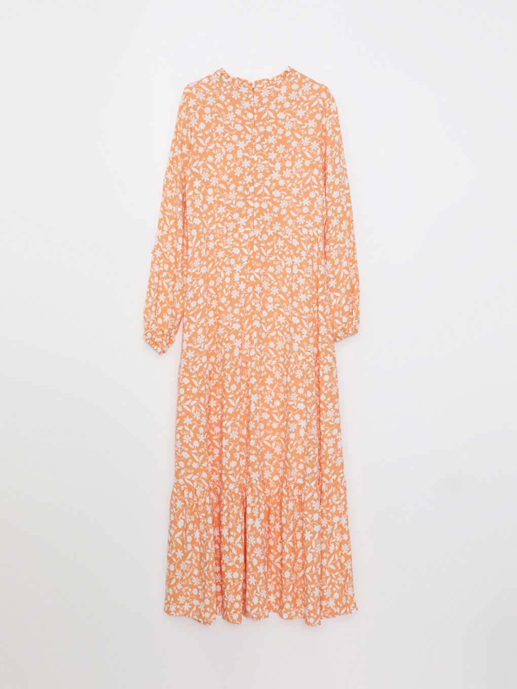 Crew Neck Floral Long Sleeve Viscose Women's Dress-6