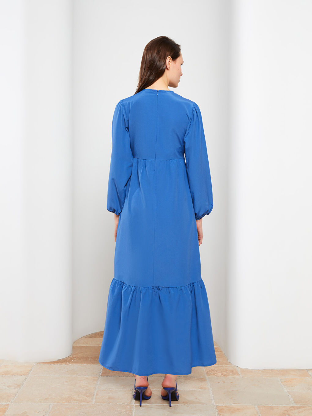 Crew Neck Plain Long Sleeve Women's Dress-4