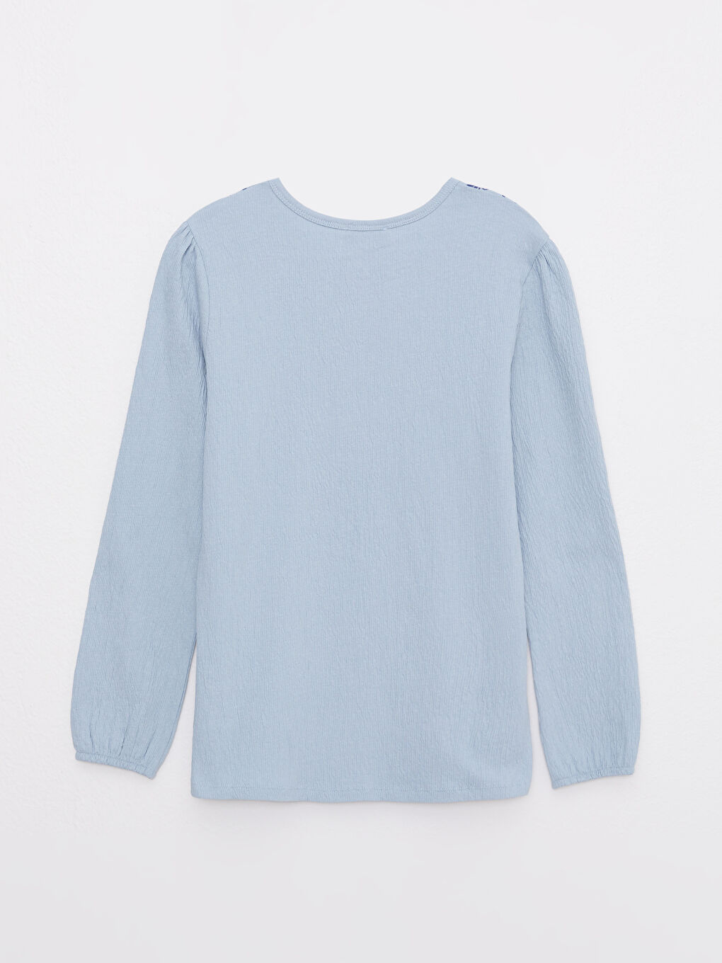 Mavi Bisiklet Yaka Nakışlı Uzun Kollu Kadın Tişört-6