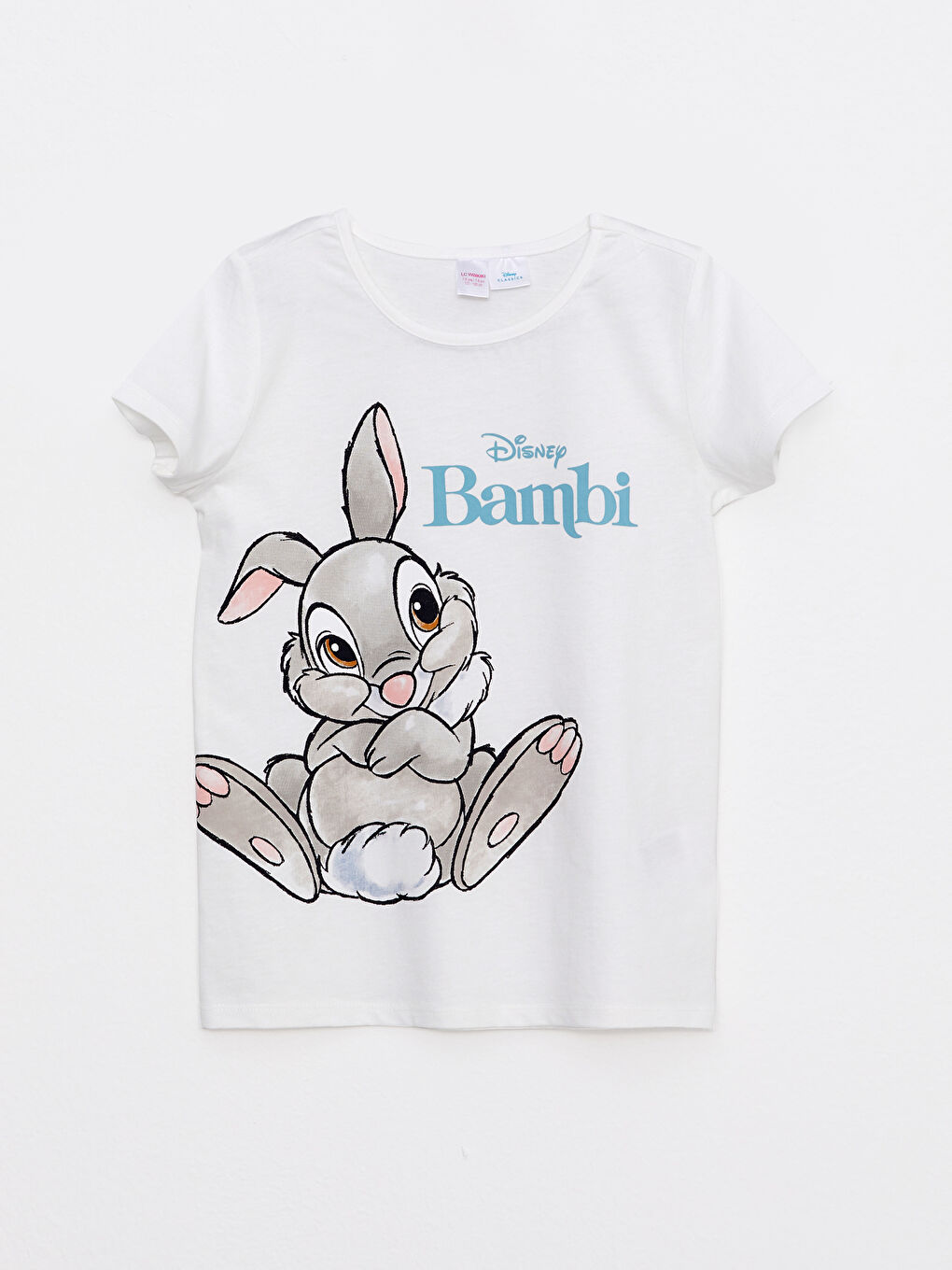 Crew Neck Bambi Printed Short Sleeve Girls' Pajamas Set-1
