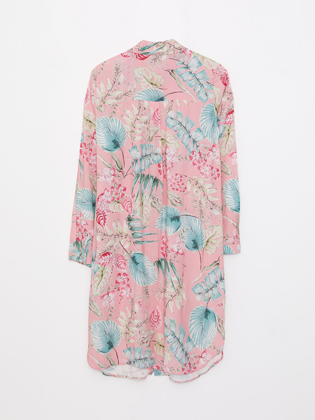Patterned Long Sleeve Viscose Women's Shirt Tunic -S2HP67Z8-LT4