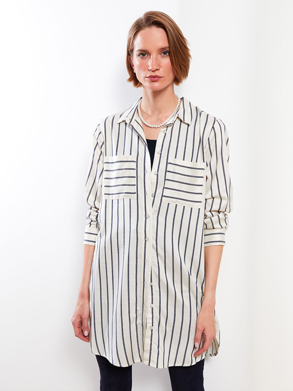 LCWAIKIKI Classic Tunique Chemise Rayée pour Femmes -S2HP72Z8-LGS