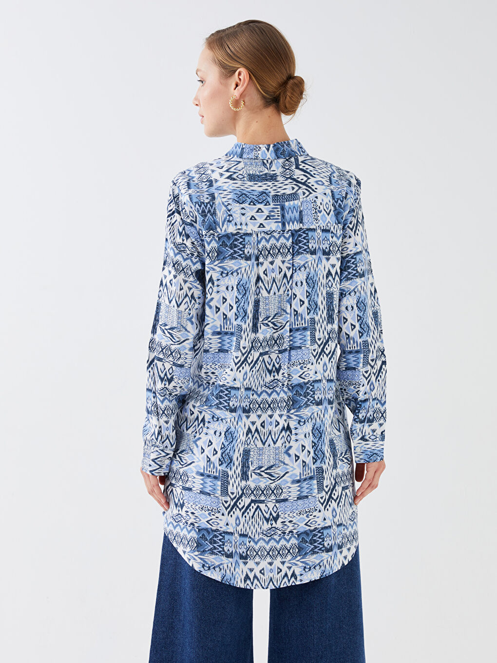 Patterned Women's Shirt Tunic-4
