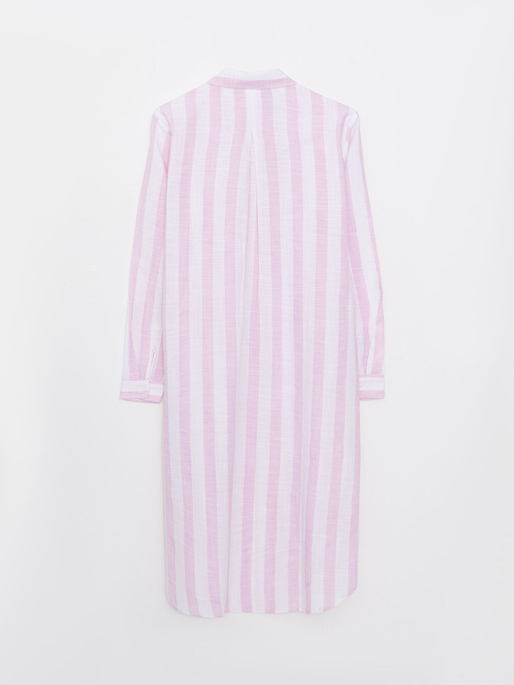 Pembe Çizgili Kadın Gömlek Tunik-6