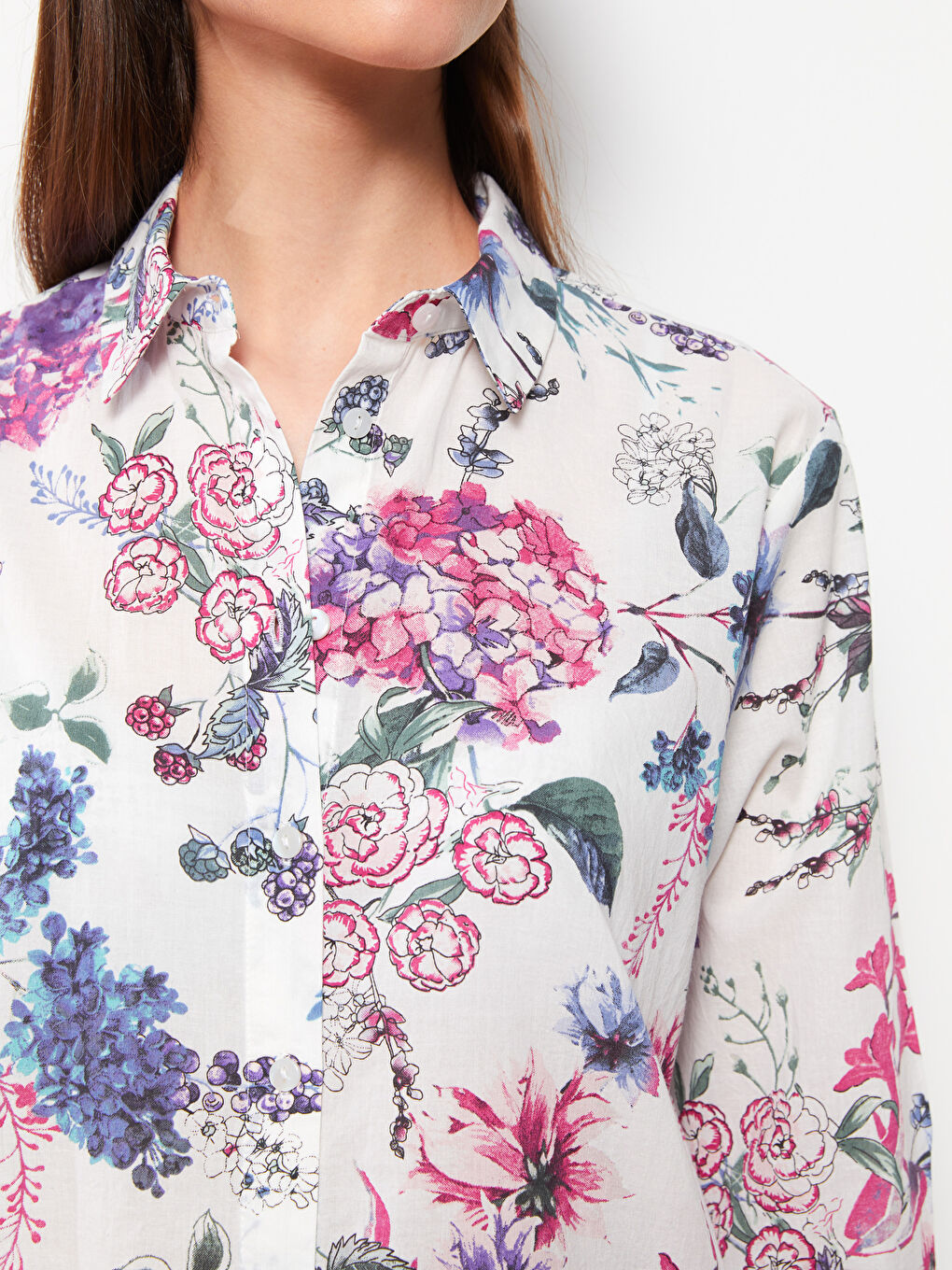 Patterned Women's Shirt Tunic -S2HP78Z8-LT4