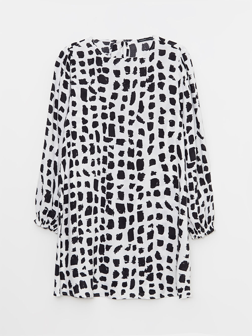 Crew Neck Patterned Long Sleeve Viscose Women's Tunic-5