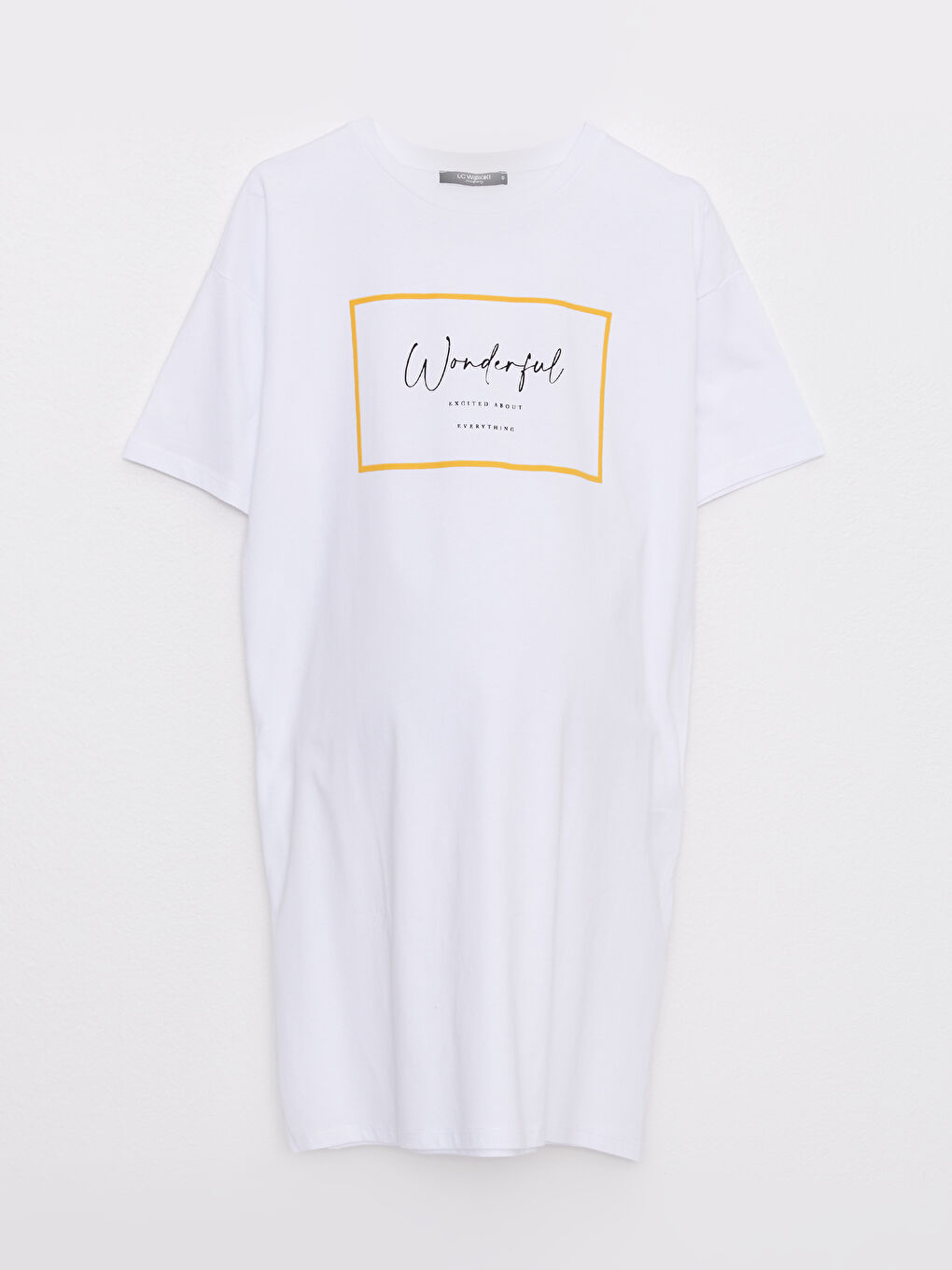 Crew Neck Printed Short Sleeve Cotton Maternity Tunic-5