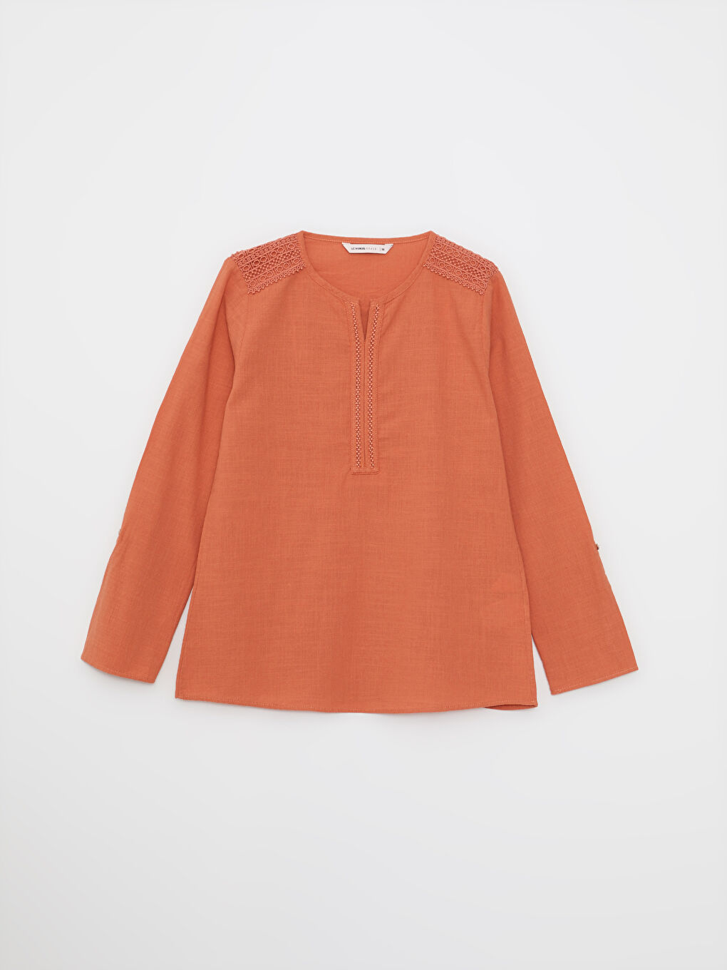 LCW Grace Bluza ženska sa izvezenim detaljima, dugih rukava i Henley izrezom, od pamuka -S2HP92Z8-RTJ