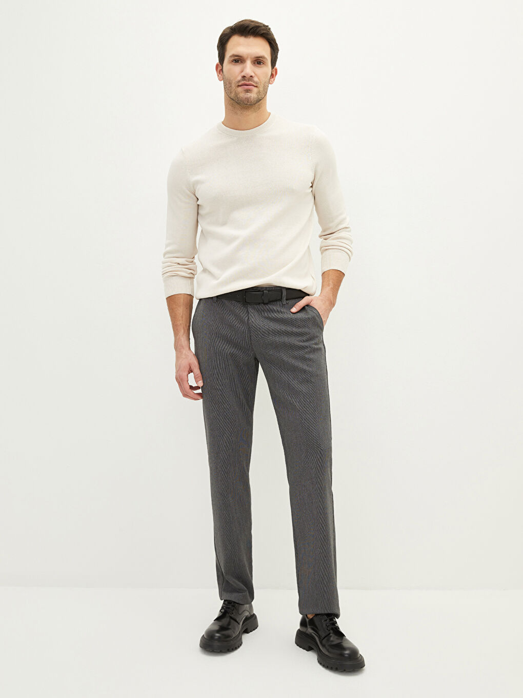 Gri Slim Fit Erkek Pantolon-1