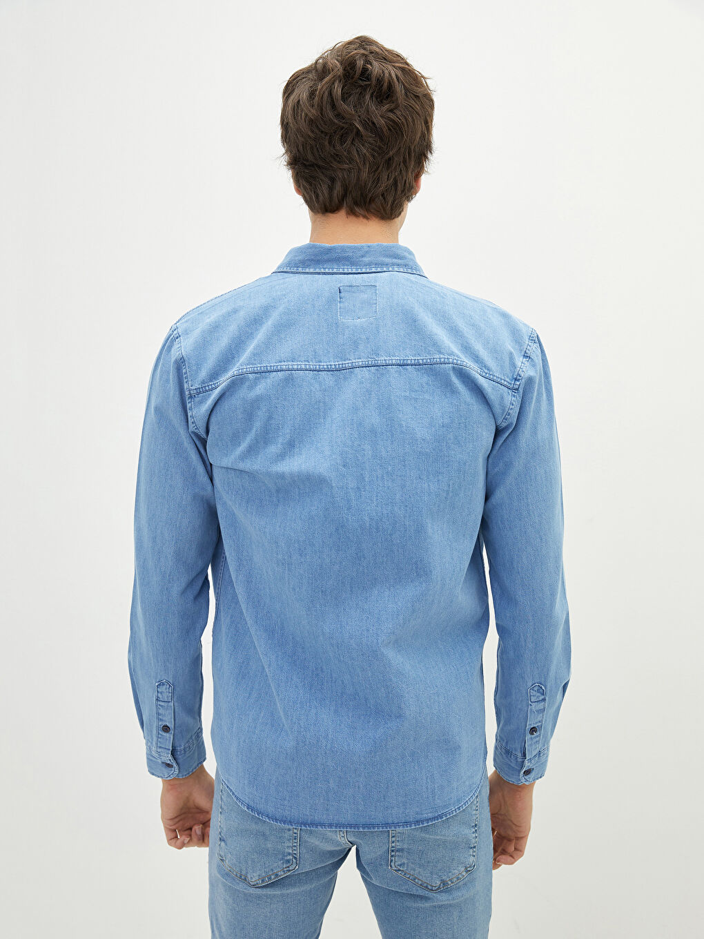 Muška teksas košulja standardnog kroja sa dugim rukavima-4