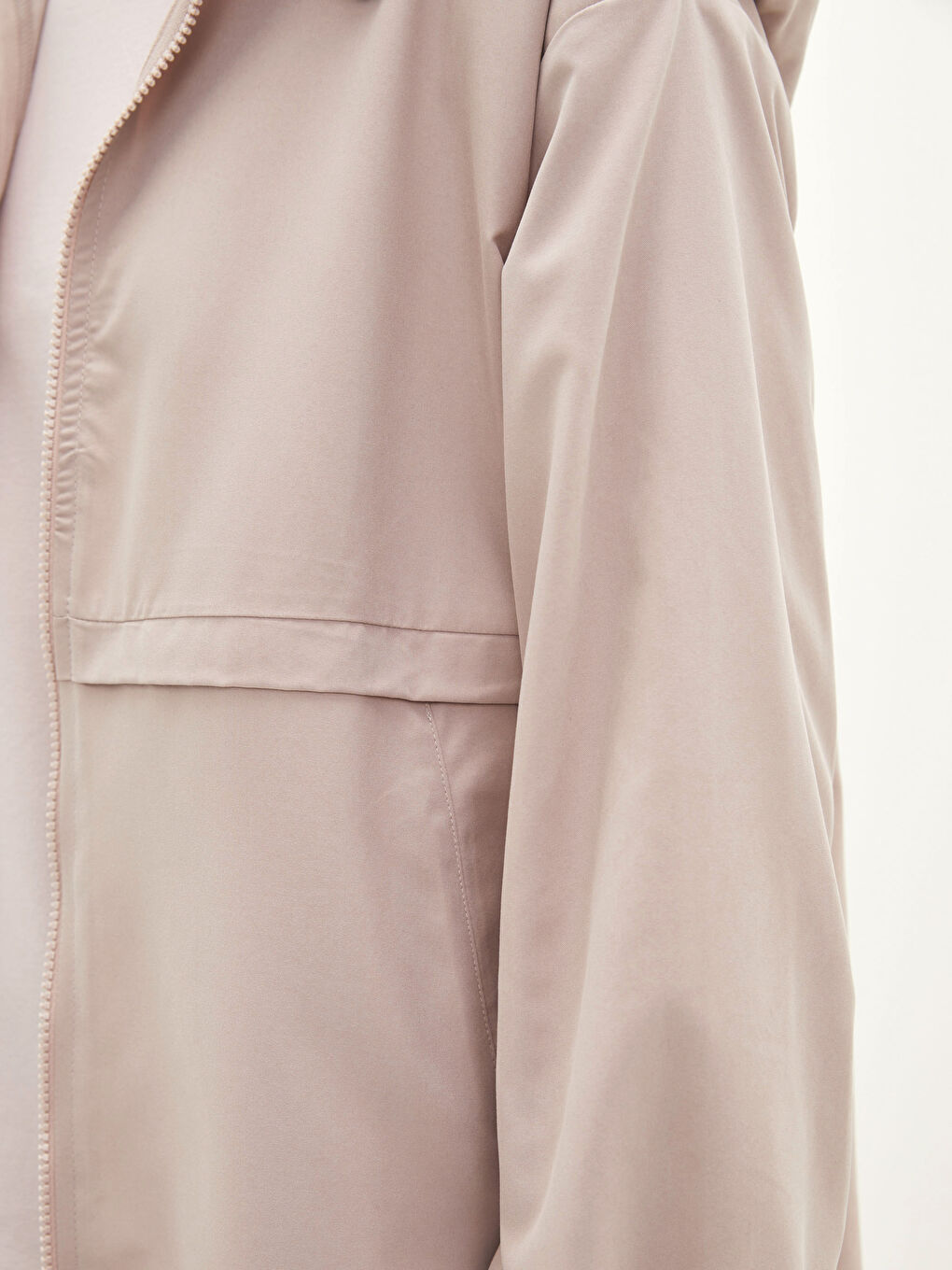 Pembe Kapüşonlu Düz Uzun Kollu Kadın Tunik-4