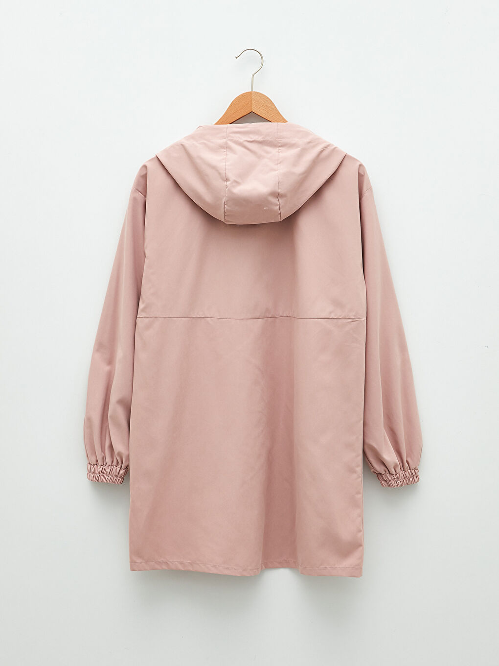 Pembe Kapüşonlu Düz Uzun Kollu Kadın Tunik-7