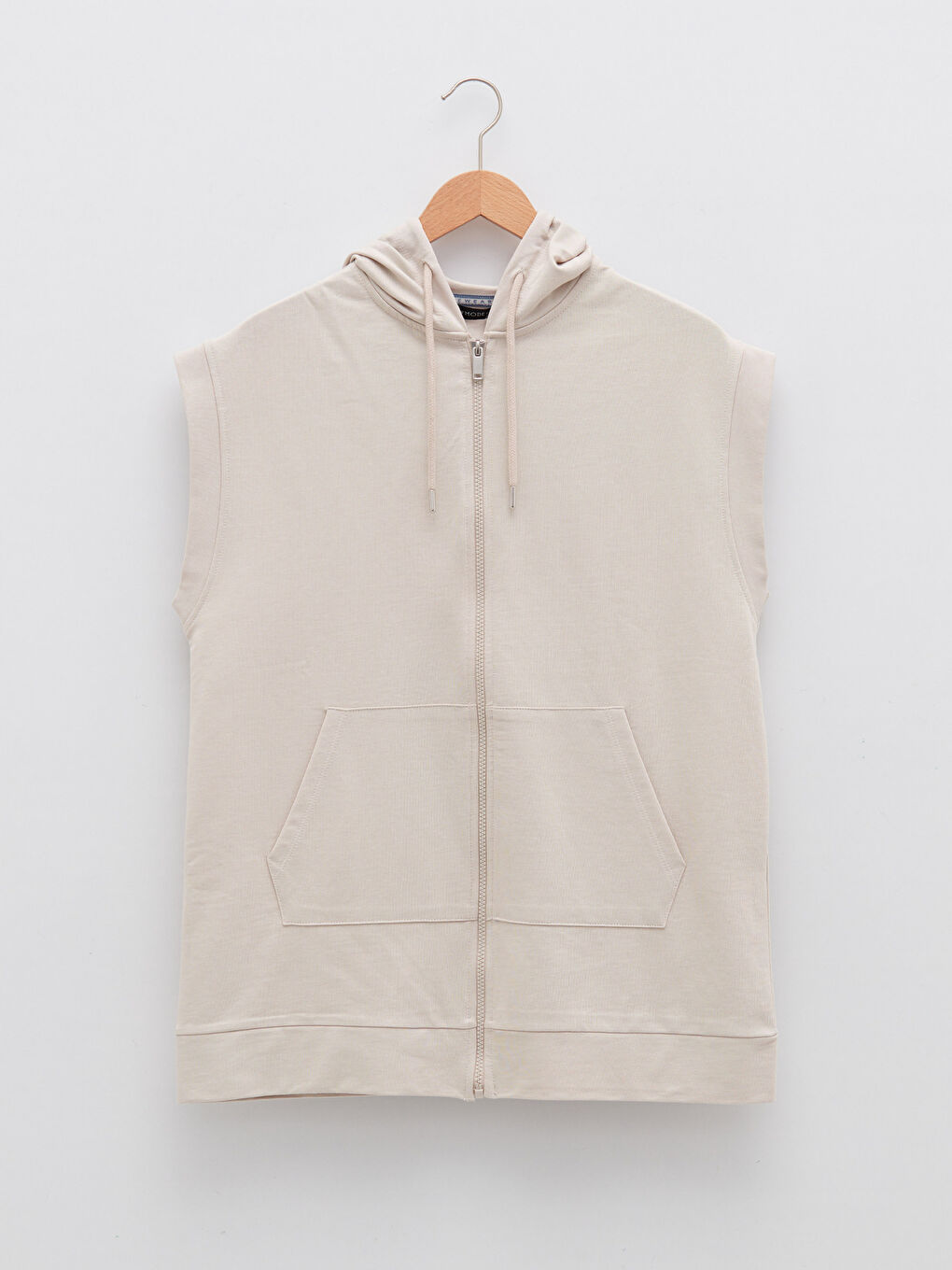 Gilet à Capuche Uni avec Poches Détail pour Femmes-5