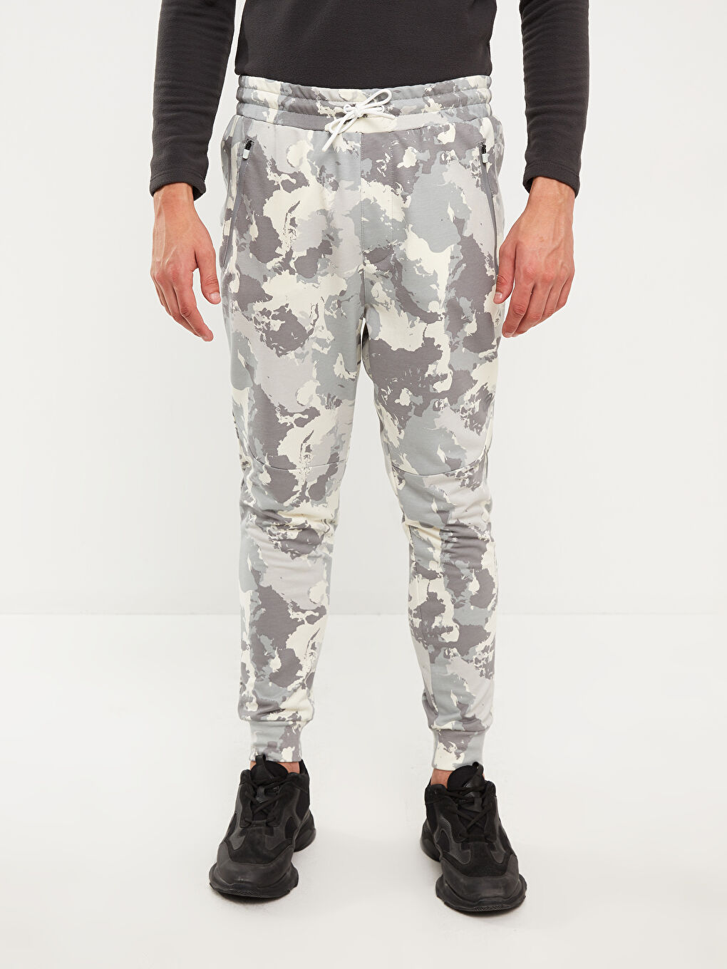 Ekru Standart Kalıp Erkek Eşofman Altı-2