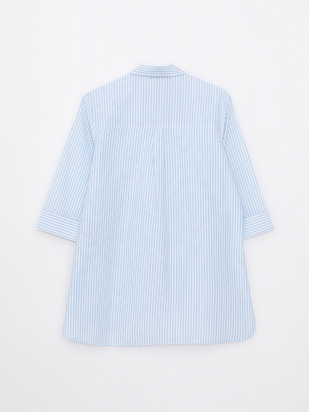 Shirt Collar Striped Poplin Maternity Tunic-6