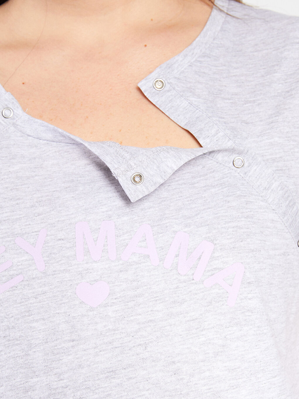 Ensemble de pyjama maternité imprimé à manches courtes avec col rond-2