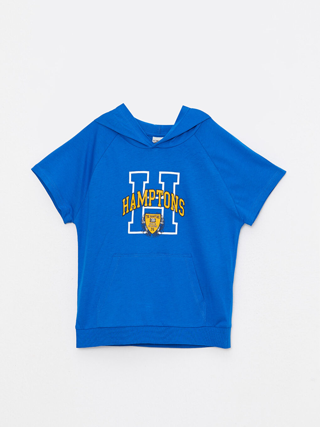 LCW Kids Hooded Printed Short Sleeve Cotton Boy T-Shirt -S2HR06Z4-JUF