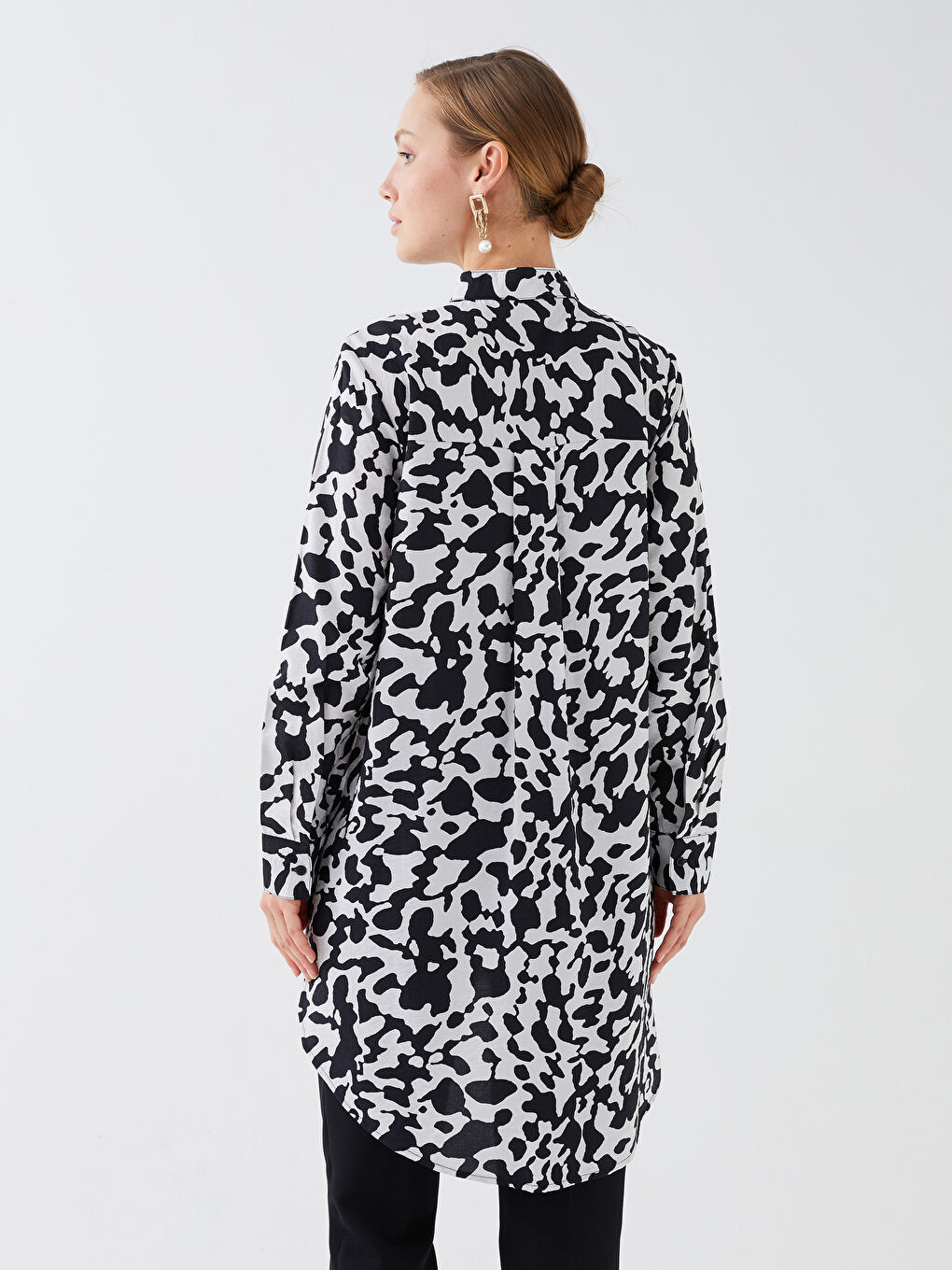 LCWAIKIKI Classic Tunique Chemise à Motifs pour Femmes avec Col Mao-4