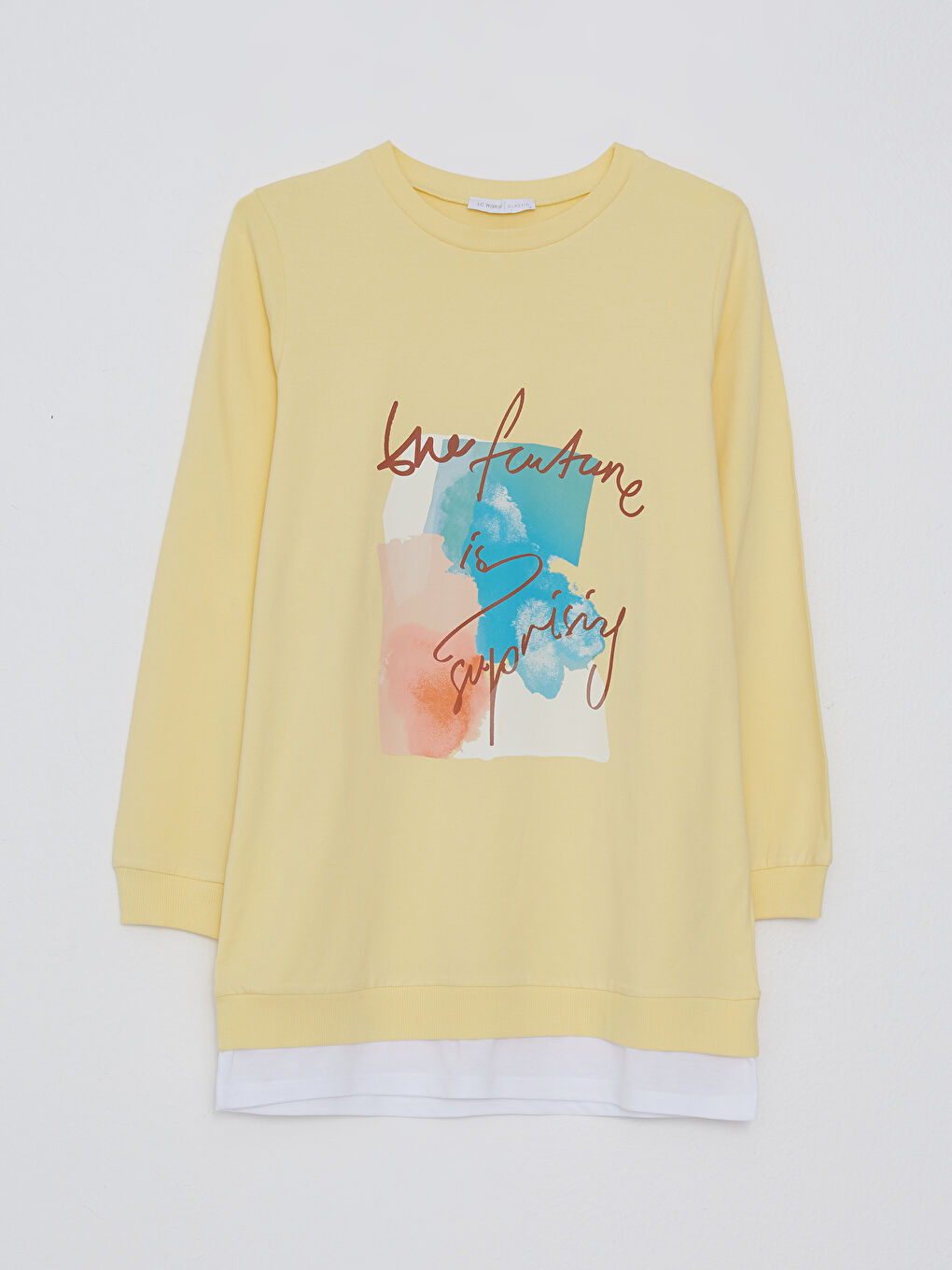 LC Waikiki Crew Neck Printed Long Sleeve Women's Tunic -S2HR20Z8-FTK