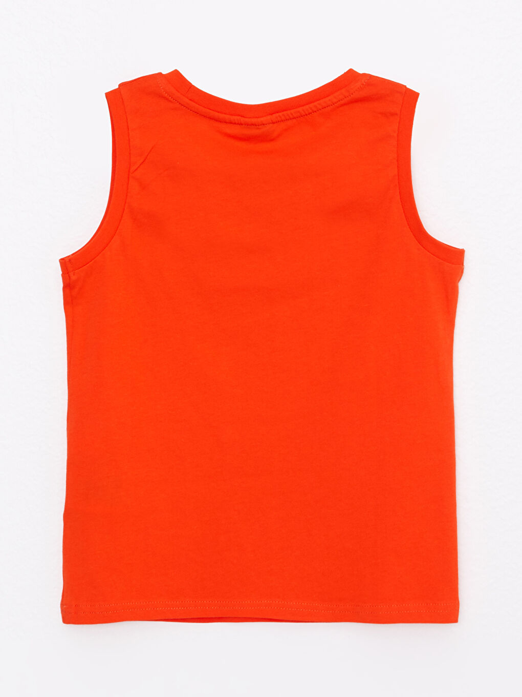 Turuncu Bisiklet Yaka Baskılı Pamuklu Erkek Çocuk Atlet-1