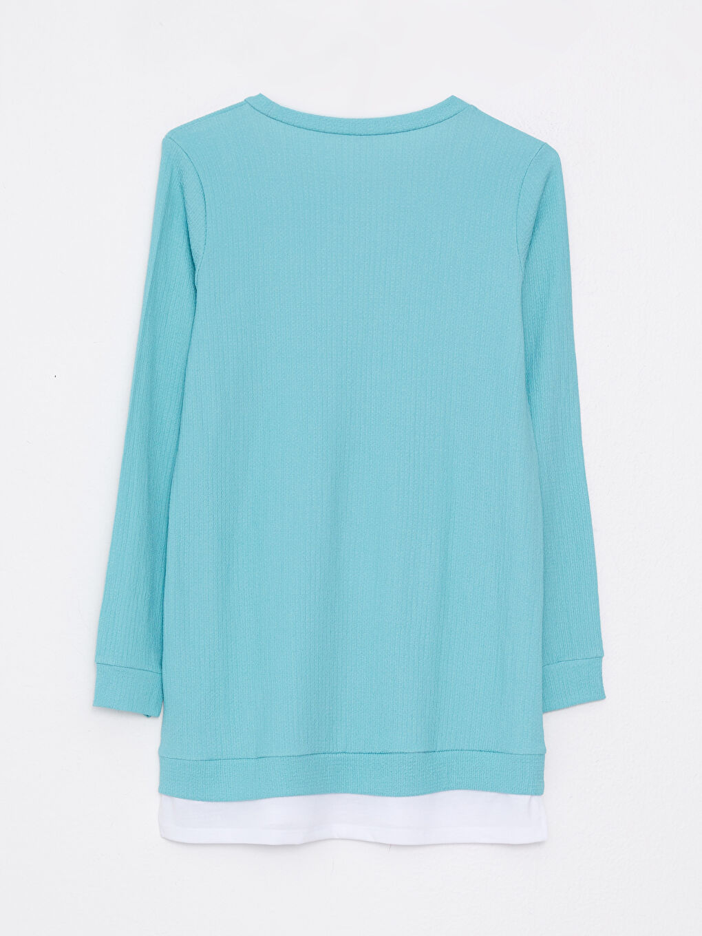 تونيك سادة بياقة دائرية بأكمام طويلة للسيدات-6