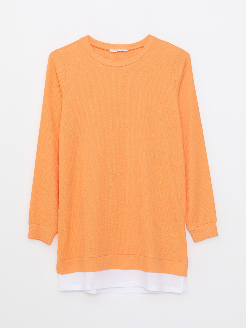 Crew Neck Plain Long Sleeve Women's Tunic-5