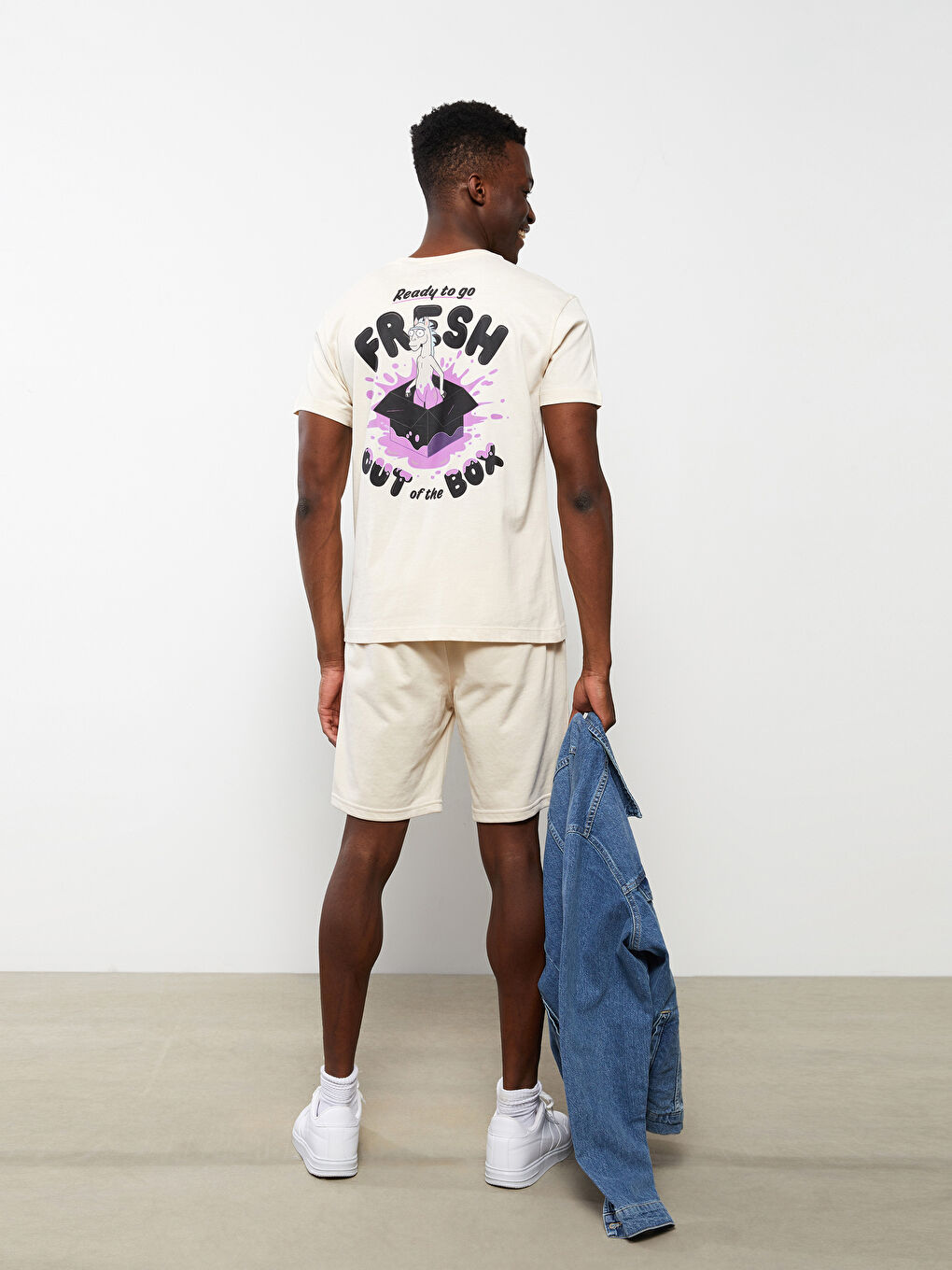 Crew Neck Short Sleeve Rick and Morty Printed Combed Cotton Men's T-Shirt -S2HR42Z8-S4M
