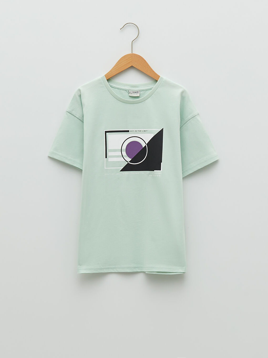 T-shirt garçon en coton à manches courtes imprimé col rond