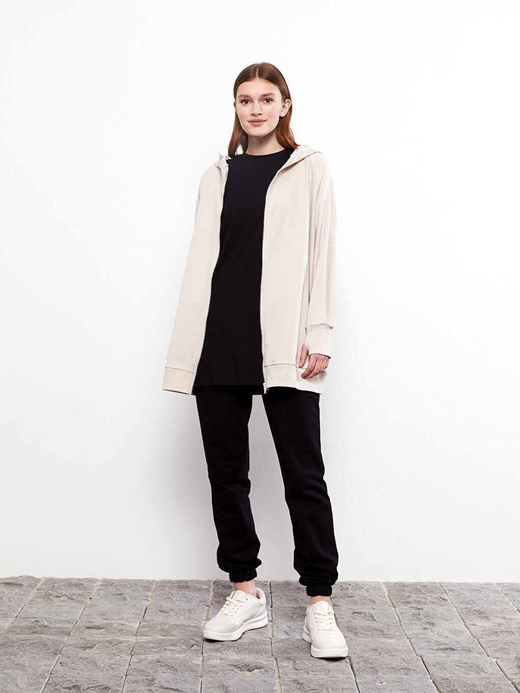 LC Waikiki Hooded Plain Long Sleeve Women's Sports Cardigan -S2HR50Z8-DF7