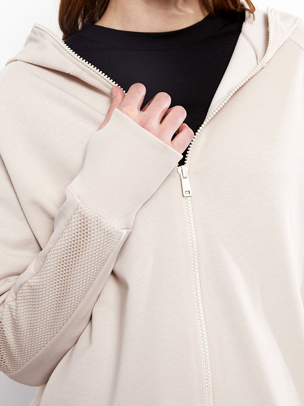 LC Waikiki Hooded Plain Long Sleeve Women's Sports Cardigan -S2HR50Z8-DF7