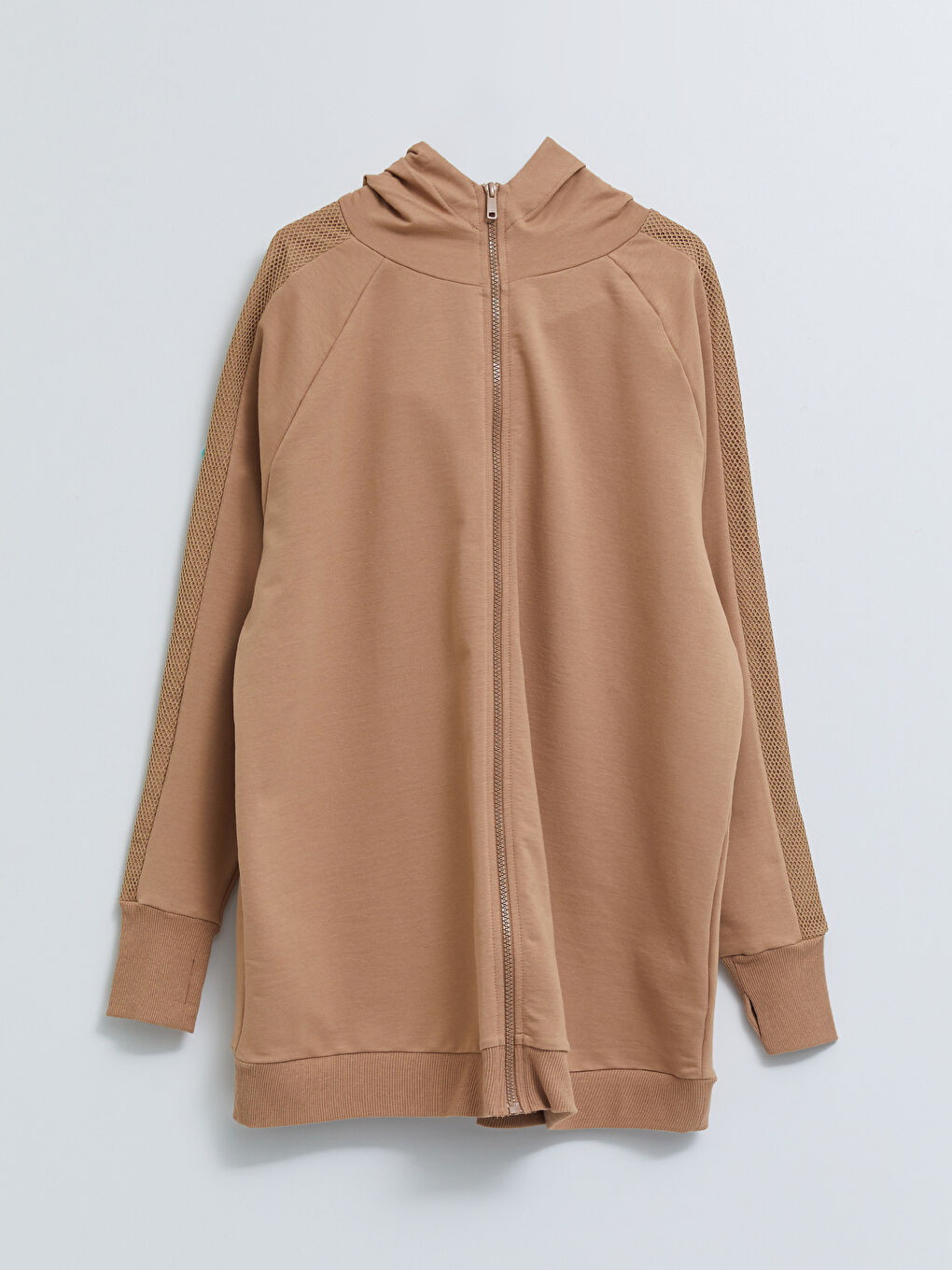 كارديجان رياضي سادة كم طويل بكابوش للسيدات-5