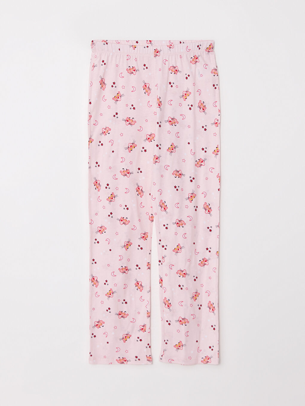 LCW Young Shirt Collar Pink Panther Printed Short Sleeve Cotton Women Pajamas Set -S2HR61Z8-LSZ