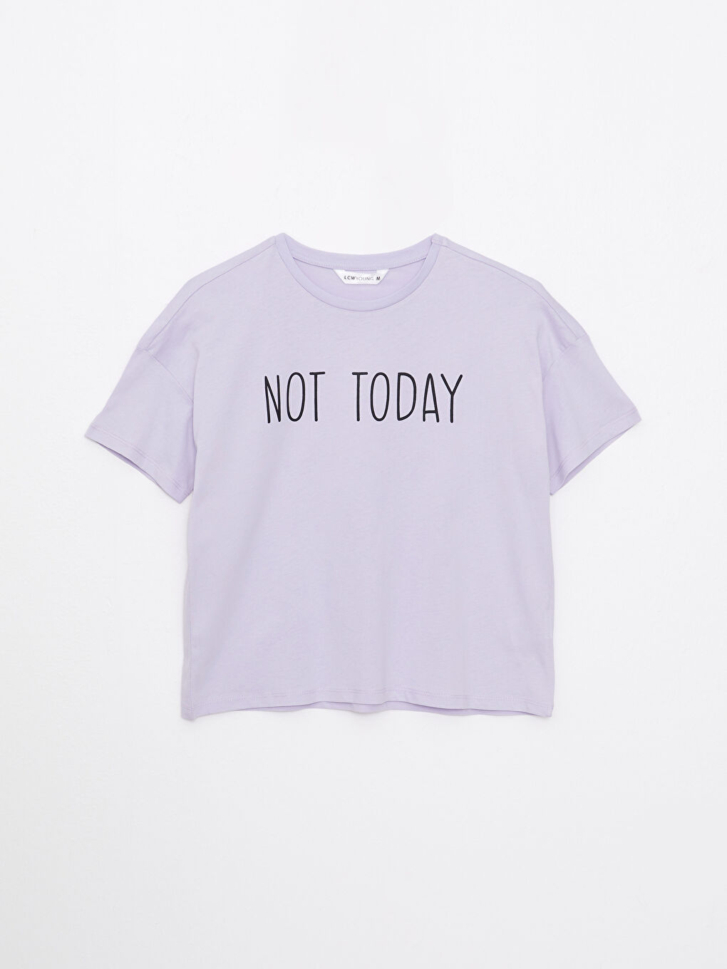 Lila Bisiklet Yaka Baskılı Pamuklu Kadın Pijama Takımı-5