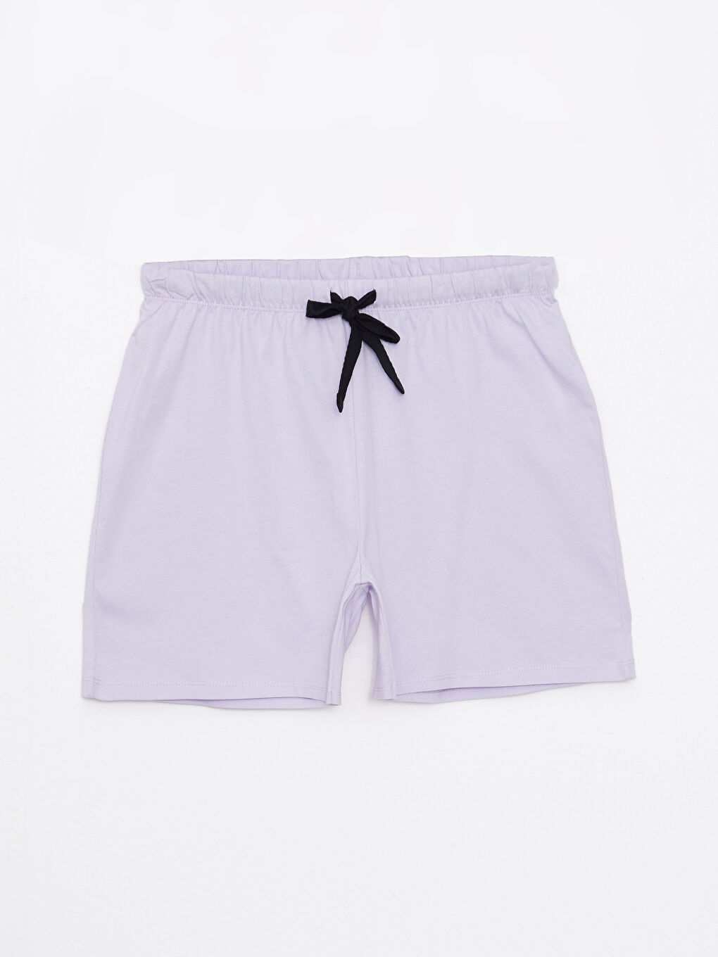 Lila Bisiklet Yaka Baskılı Pamuklu Kadın Pijama Takımı-6