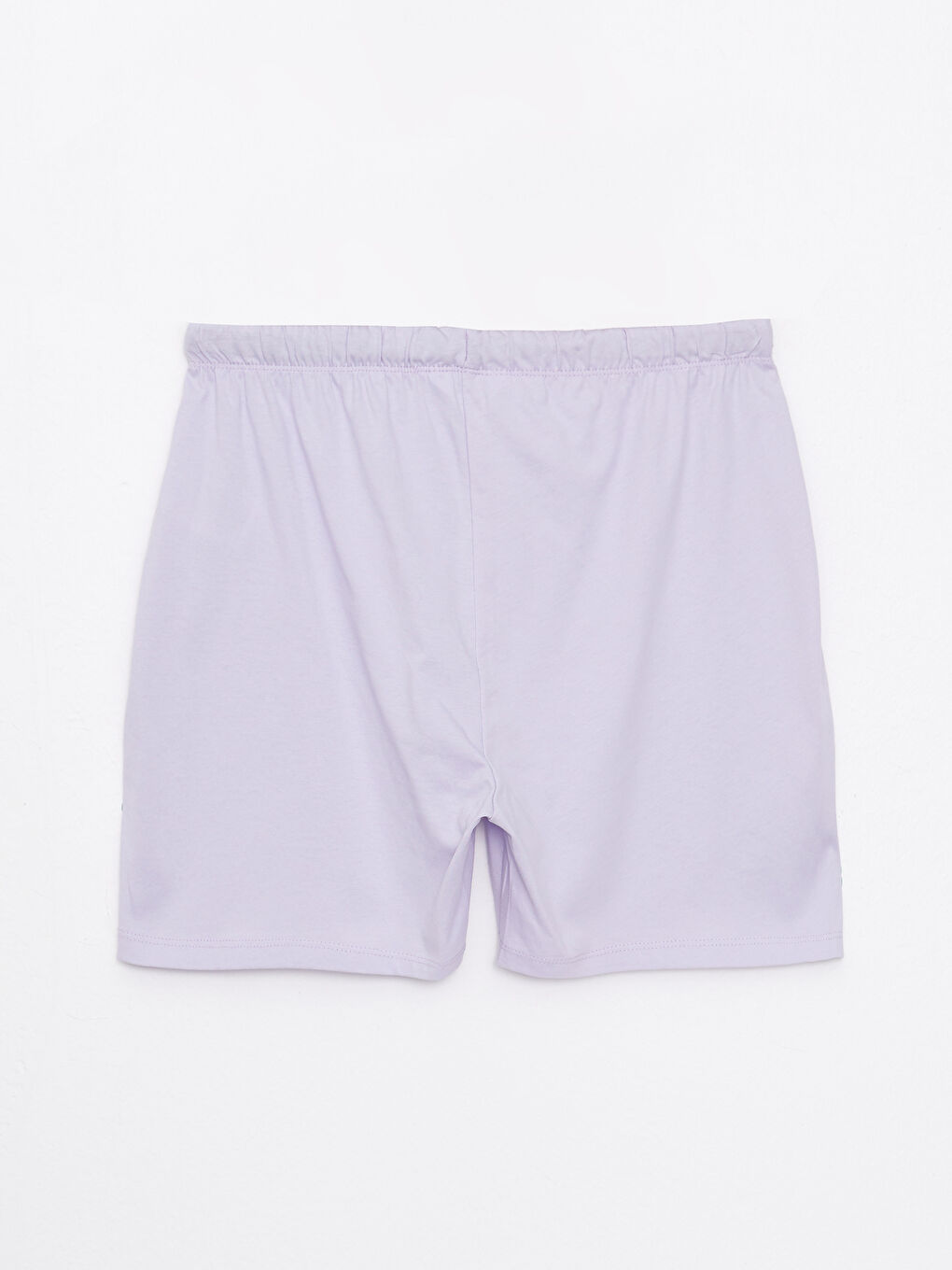 Lila Bisiklet Yaka Baskılı Pamuklu Kadın Pijama Takımı-8