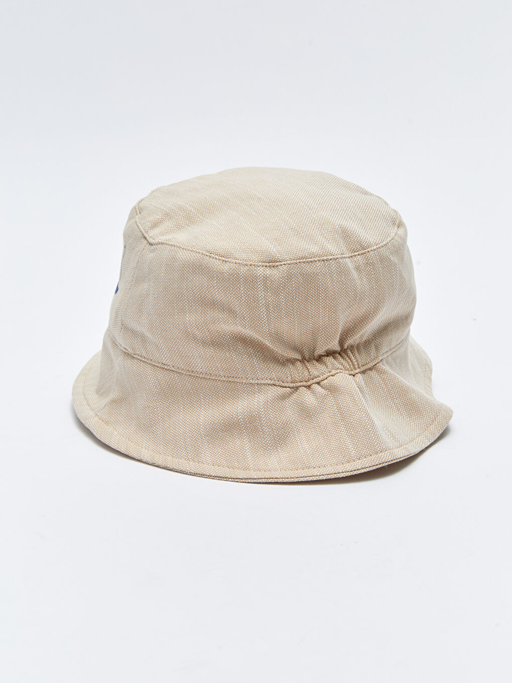 Bej Baskılı Nakış Detaylı Erkek Bebek Şapka-3