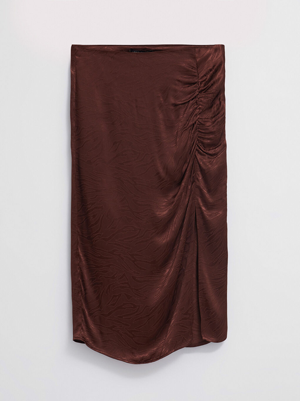 Fustă Damă Vâscoză Cu Model, Talie Cu Fermoar și Detalii Shirr-5