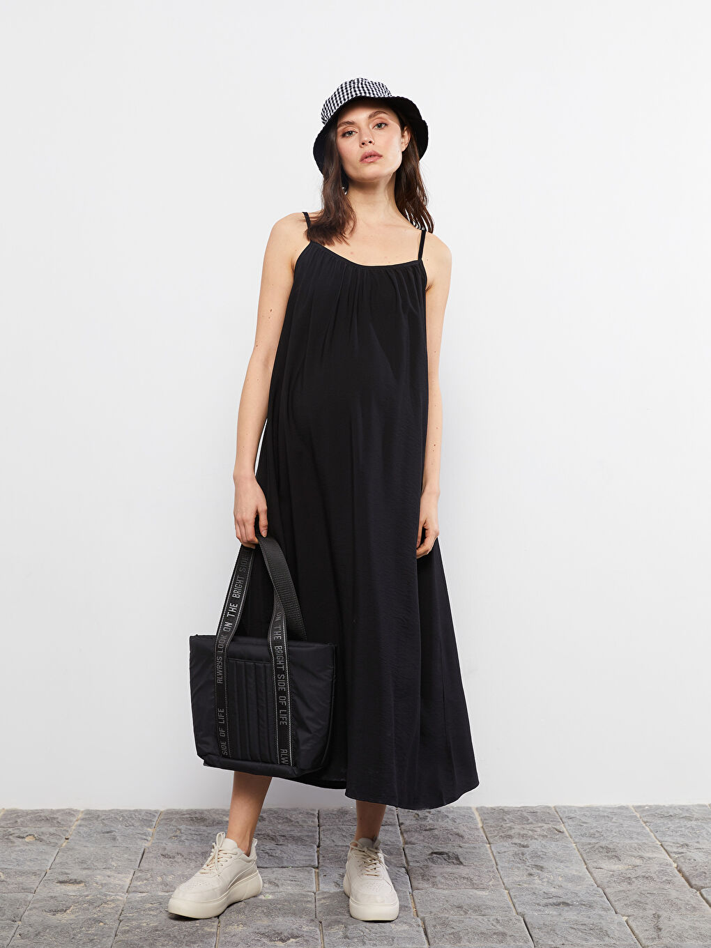 LCWAIKIKI Maternity U-Ausschnitt Umstandskleid mit Geraden Trägern -S2HR73Z8-CVL