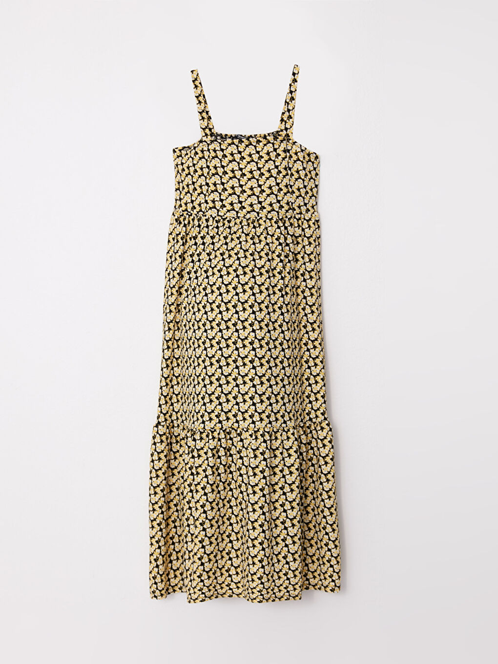 Square Collar Patterned Strap Crinkle Maternity Dress -S2HR77Z8-LQJ