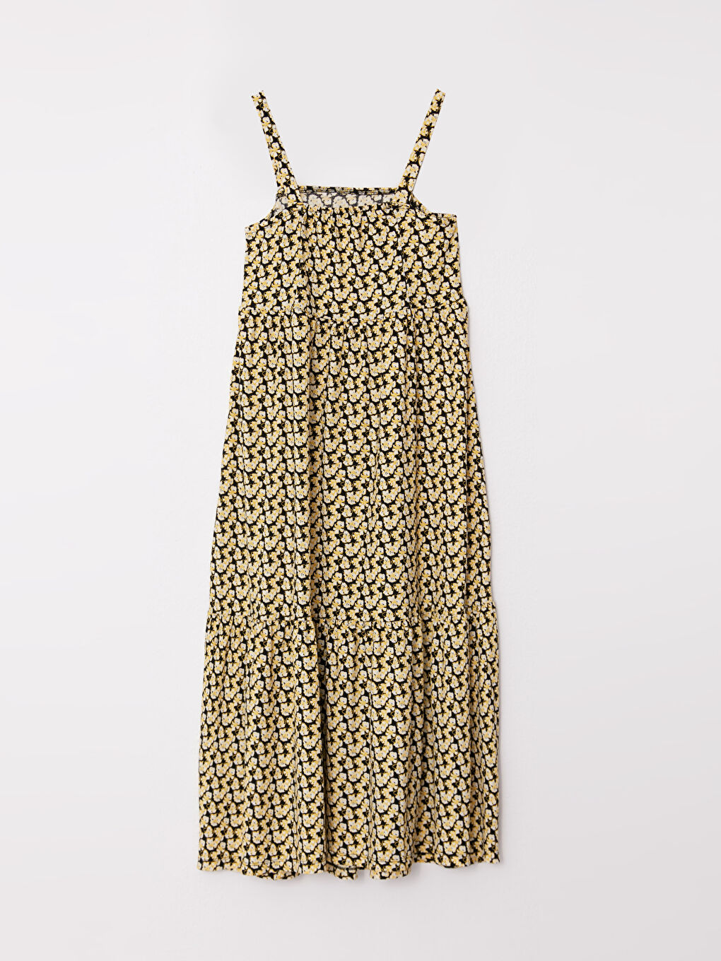 Square Collar Patterned Strap Crinkle Maternity Dress -S2HR77Z8-LQJ