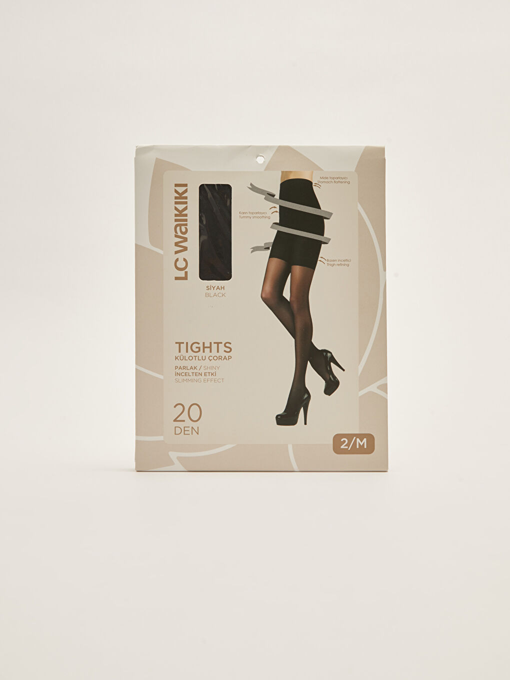 Siyah 20 Denye Korseli Kadın Külotlu Çorap