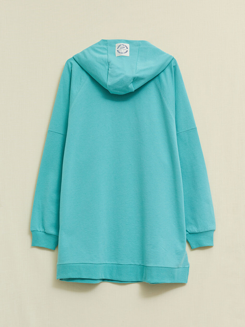 تونيك سويتشيرت للسيدات بكابوش مطبوع كم طويل-6