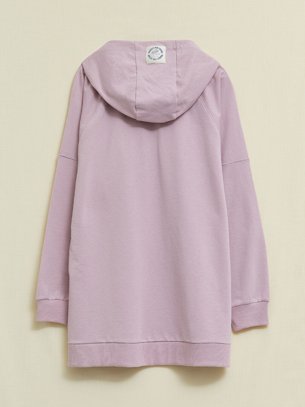 تونيك سويتشيرت للسيدات بكابوش مطبوع كم طويل-6