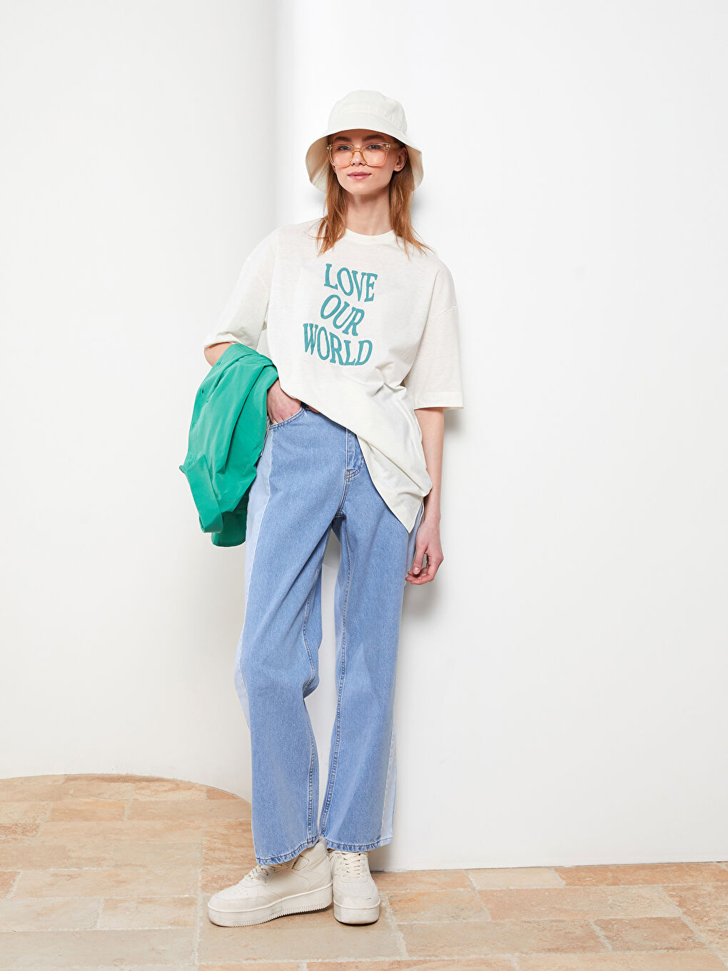 Crew Neck Printed Short Sleeve Women's Tunic