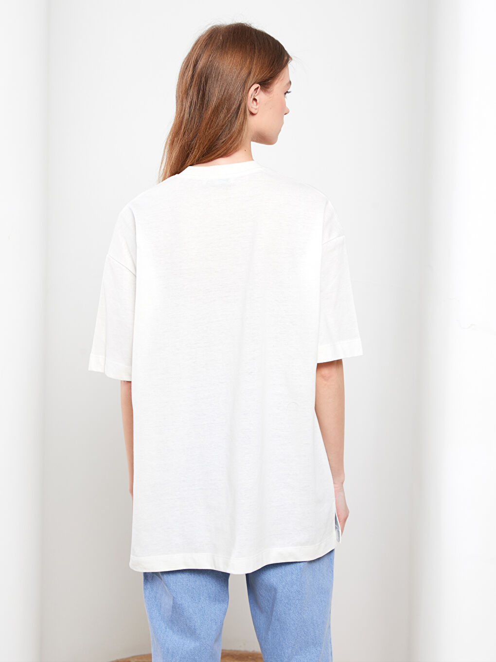 Crew Neck Printed Short Sleeve Women's Tunic-4