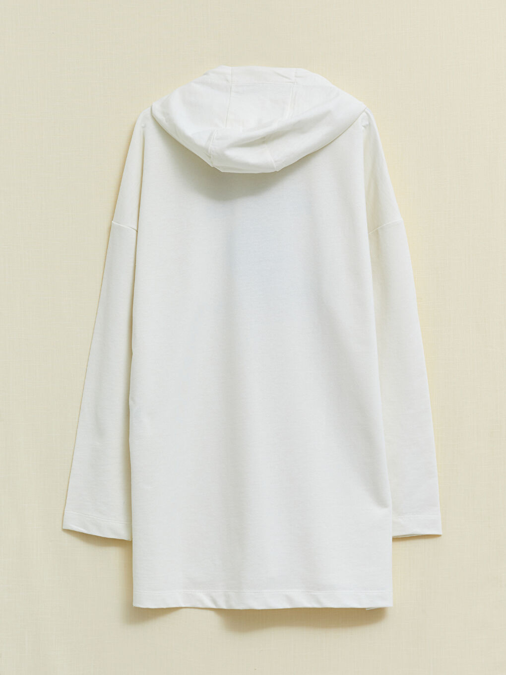 Tunică tip hanorac cu glugă, imprimată, mânecă lungă pentru femei-12