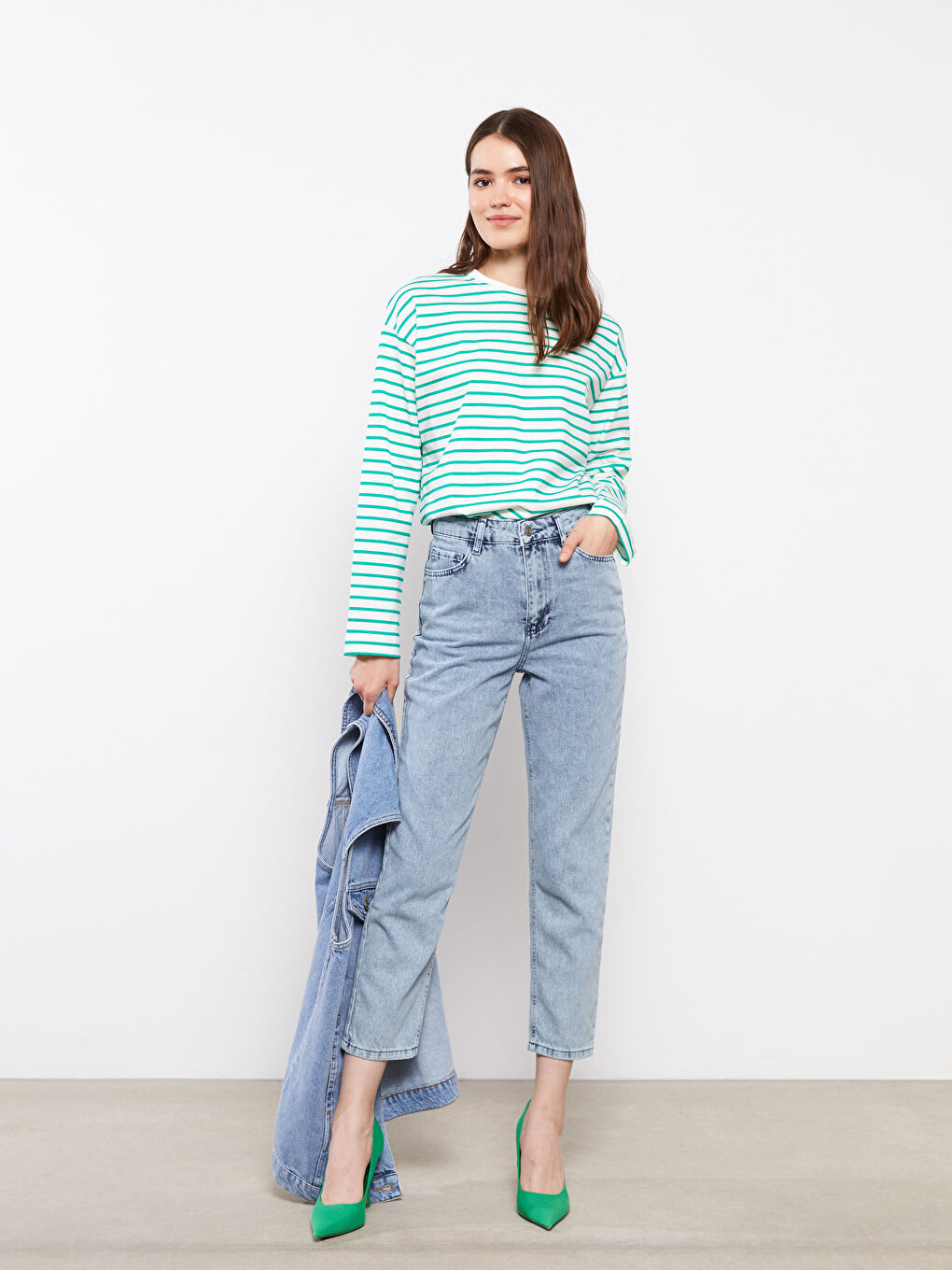 LCW Modest Standart Fit Düz Cep Detaylı Kadın Rodeo Jean Pantolon -S2HS48Z8-H45