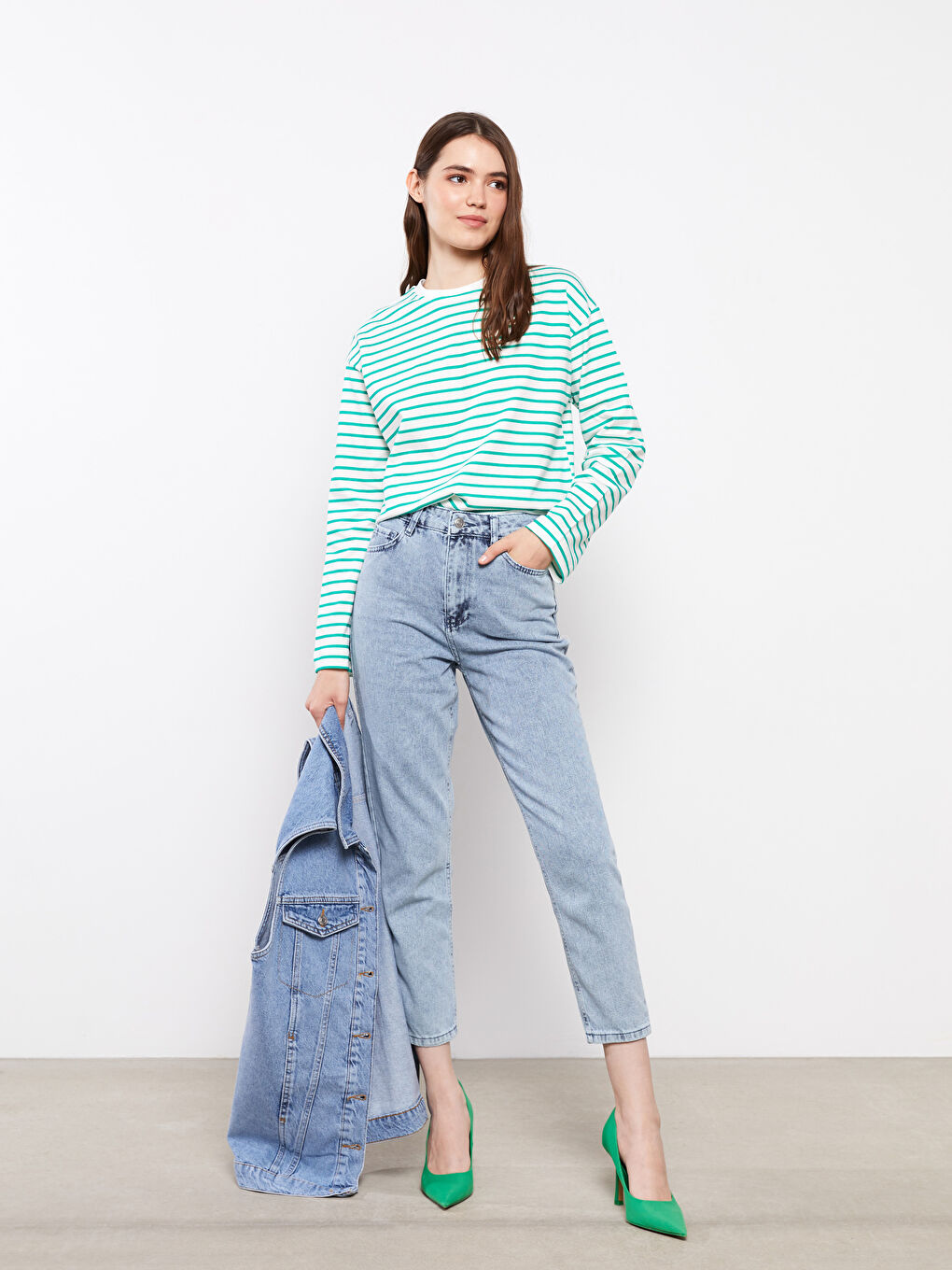 LCW Modest Standart Fit Düz Cep Detaylı Kadın Rodeo Jean Pantolon -S2HS48Z8-H45